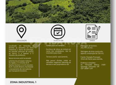 TERRENO SOROCABA - 251 mil m² - Versão Vida Nova